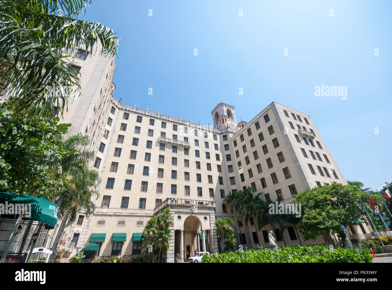 Il Nacional de Cuba Hotel in Havana Cuba. Una volta che una folla di ritrovo famoso hotel serve ora ricchi turisti e dignitari. Foto Stock