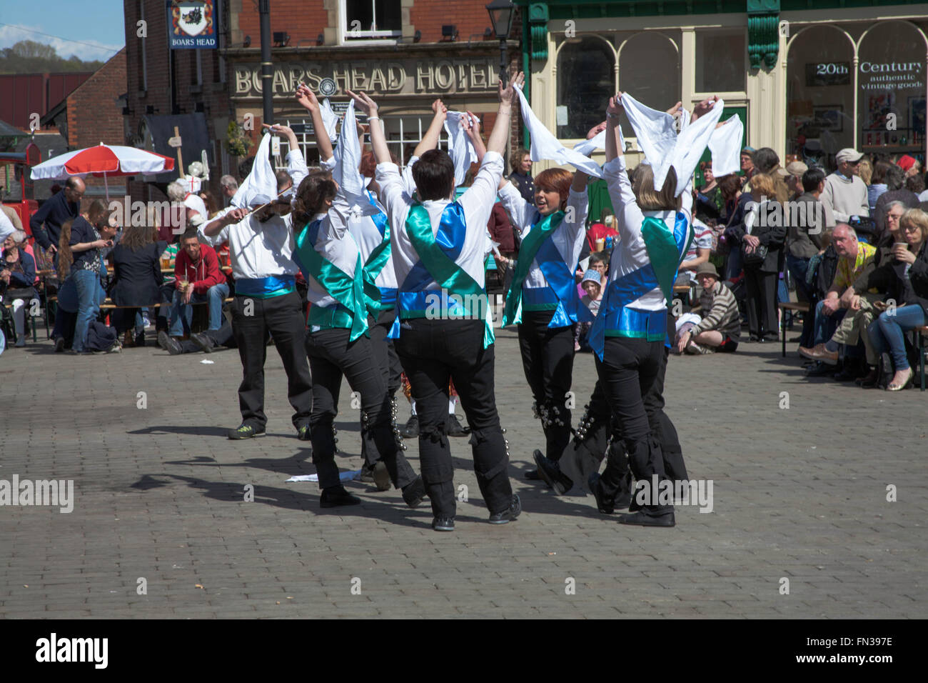 Donna Morris Dancing Gruppo Stockport Folk Festival 2015 Stockport cheshire england Foto Stock