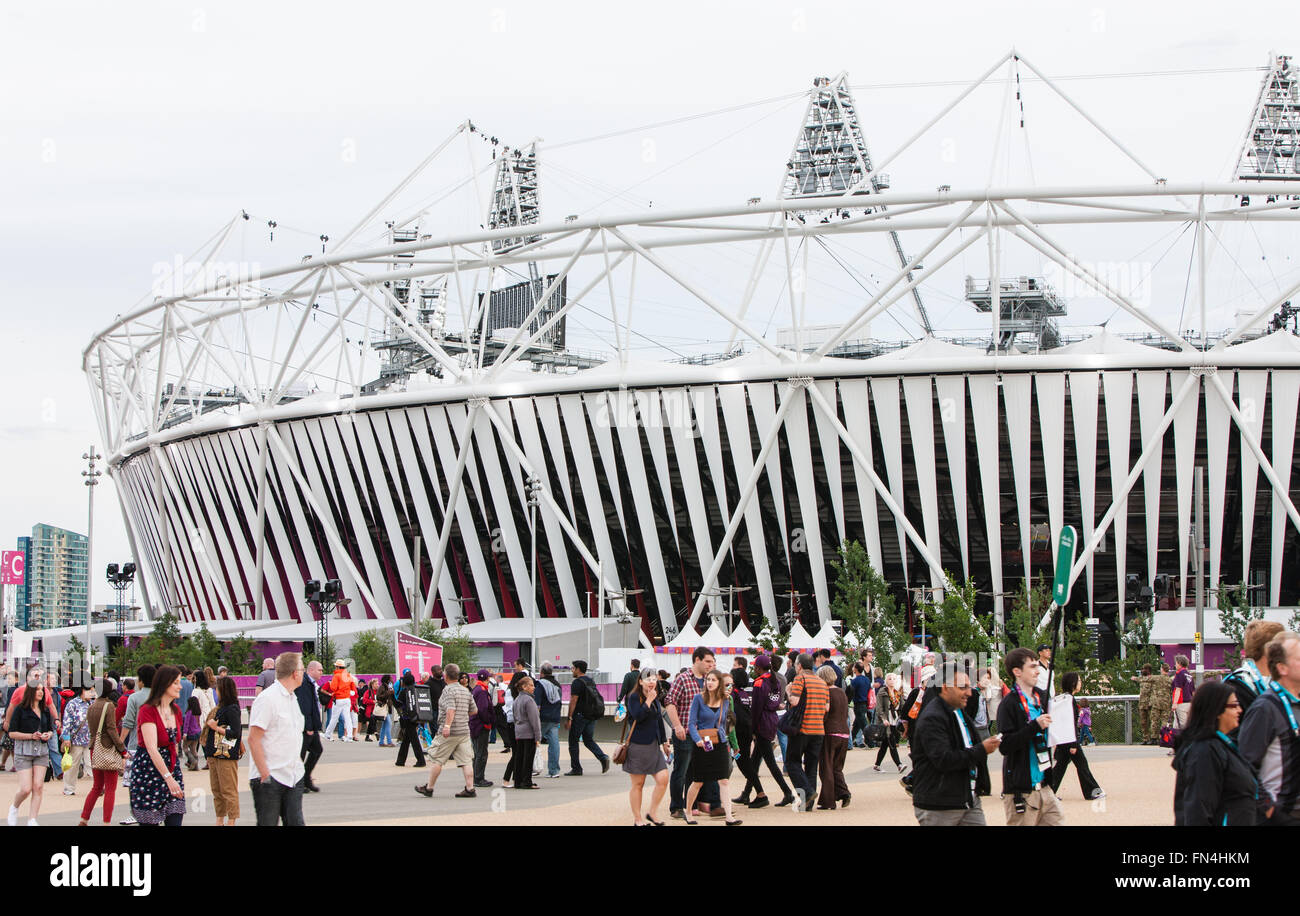 Stadio olimpico durante le Olimpiadi,Londra,2012,l'Inghilterra,UK, Europa. Foto Stock