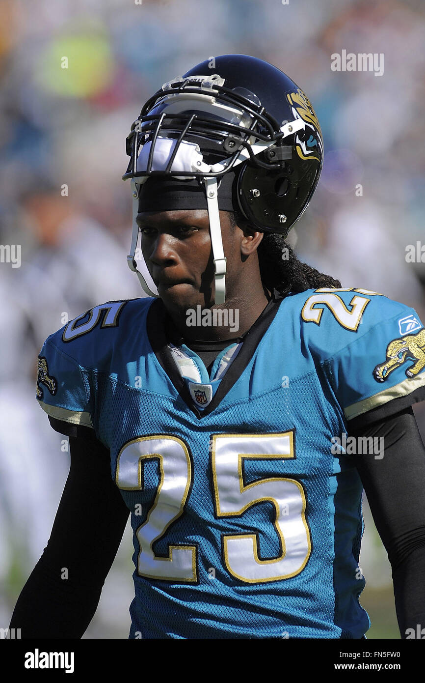 Novembre 23, 2008 - Jacksonville, Fla, STATI UNITI D'AMERICA - Jacksonville Jaguars defensive back Reggie Nelson (25) durante il gioco giaguari contro il Minnesota Vikings presso lo Stadio Municipale di Jacksonville il Nov 23, 2008 a Jacksonville, in Florida, ZUMA Press/Scott A. Miller (credito Immagine: © Scott A. Miller via ZUMA filo) Foto Stock