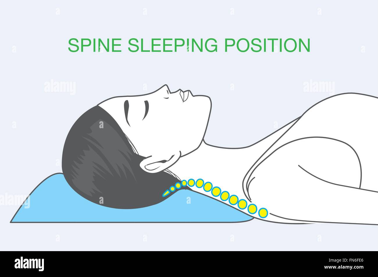 Spina dorsale posizione per dormire Illustrazione Vettoriale