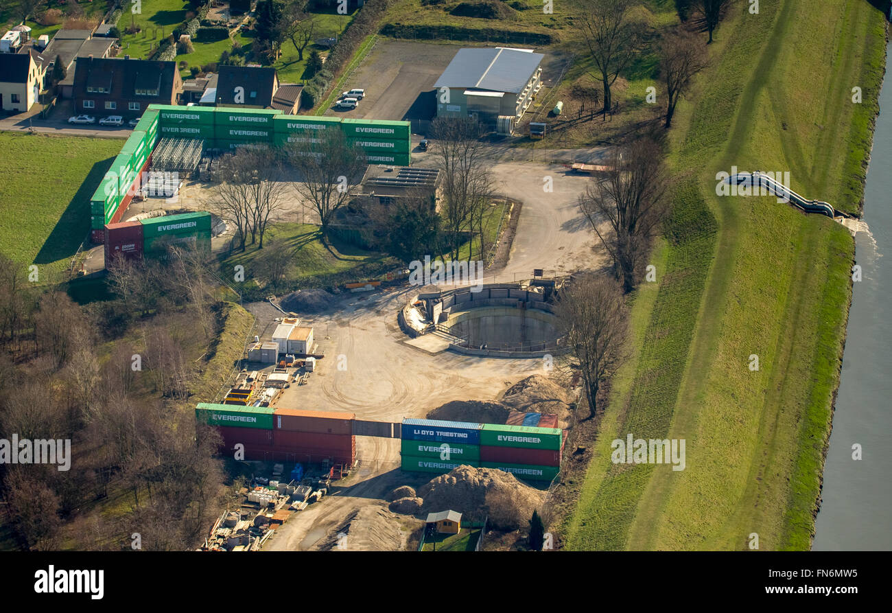 Antenna, vista aerea, tunnel entrata Emscher rimodellamento Sterkrade Forsterbruchstr, Emscher, Oberhausen, la zona della Ruhr, Foto Stock