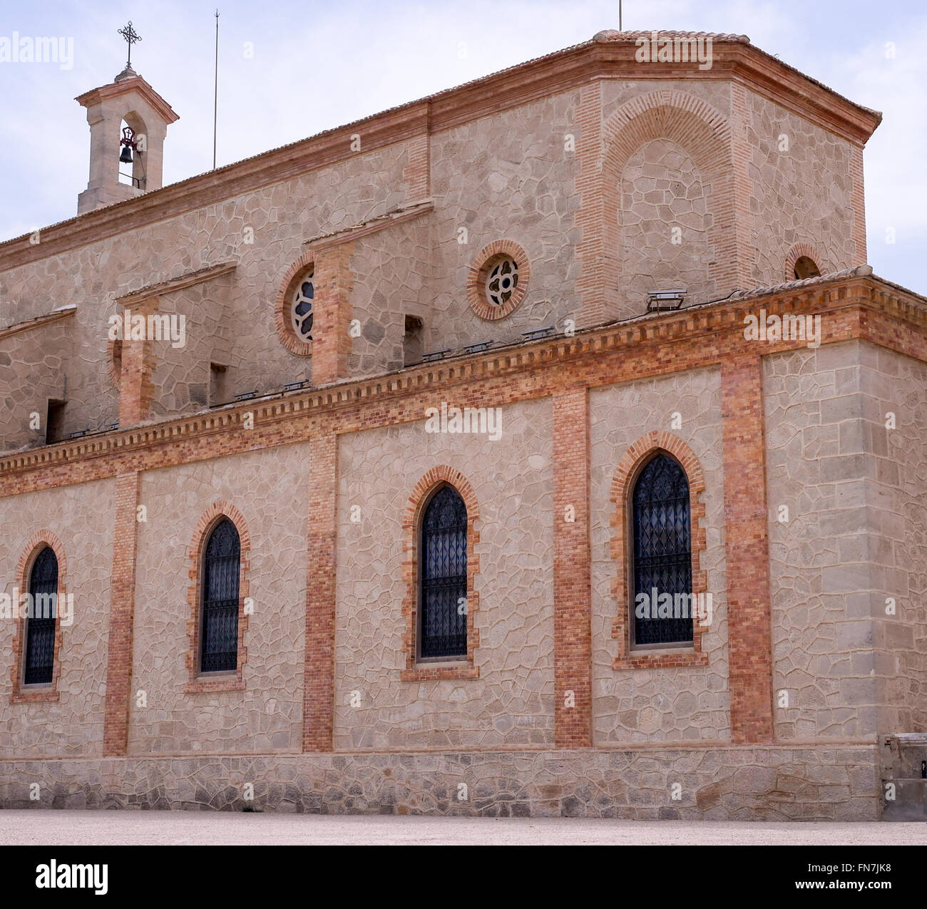 Cappella vicino a Algorfa in Spagna costruito nel 1901 utilizzando locale pietra di cava. Foto Stock