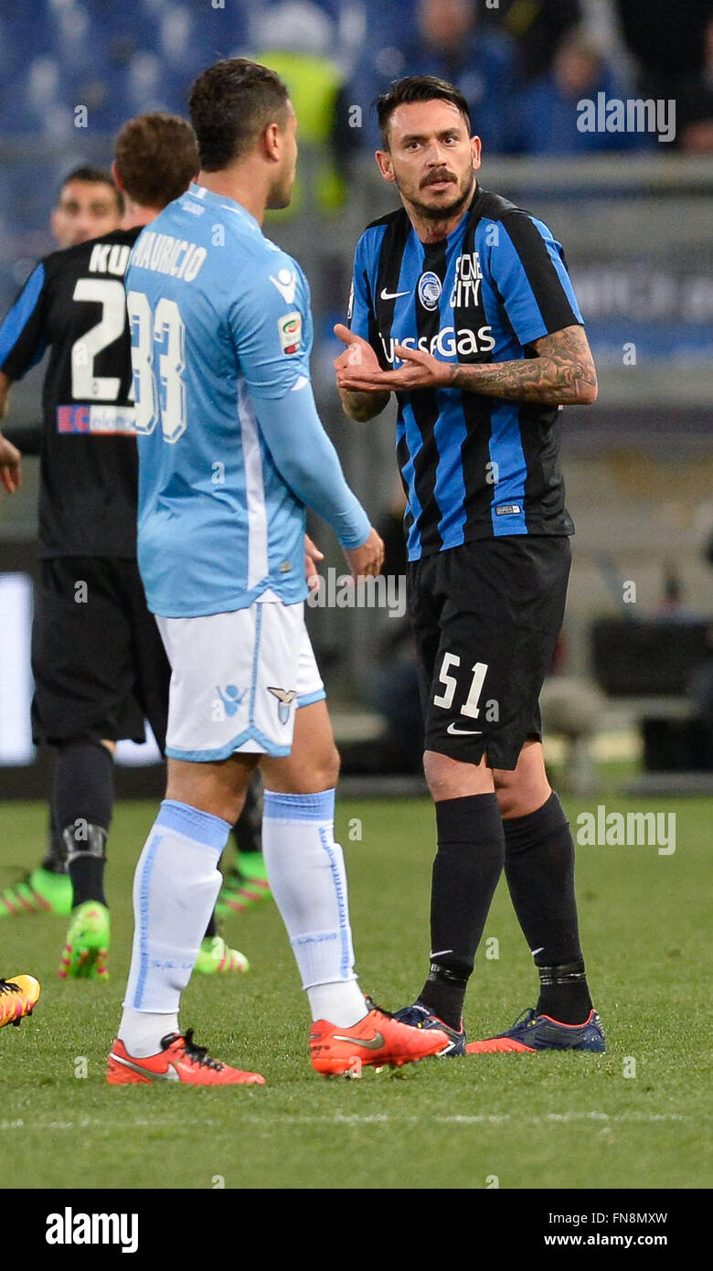 Roma, Italia. 13 Mar, 2016. Mauricio Pinilla durante il campionato italiano di una partita di calcio tra la S.S. Il Lazio e l'A.C. Atalanta nello Stadio Olimpico di Roma, il 13 marzo 2016. Credito: Sylvia di blocco/Alamy Live News Foto Stock