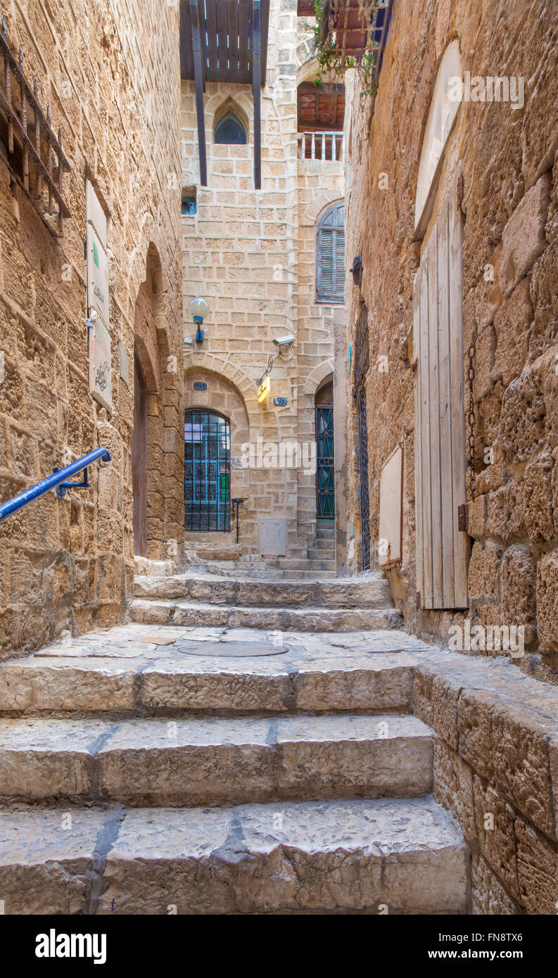 Te Aviv - piccolo corridoio della vecchia Jaffa Foto Stock