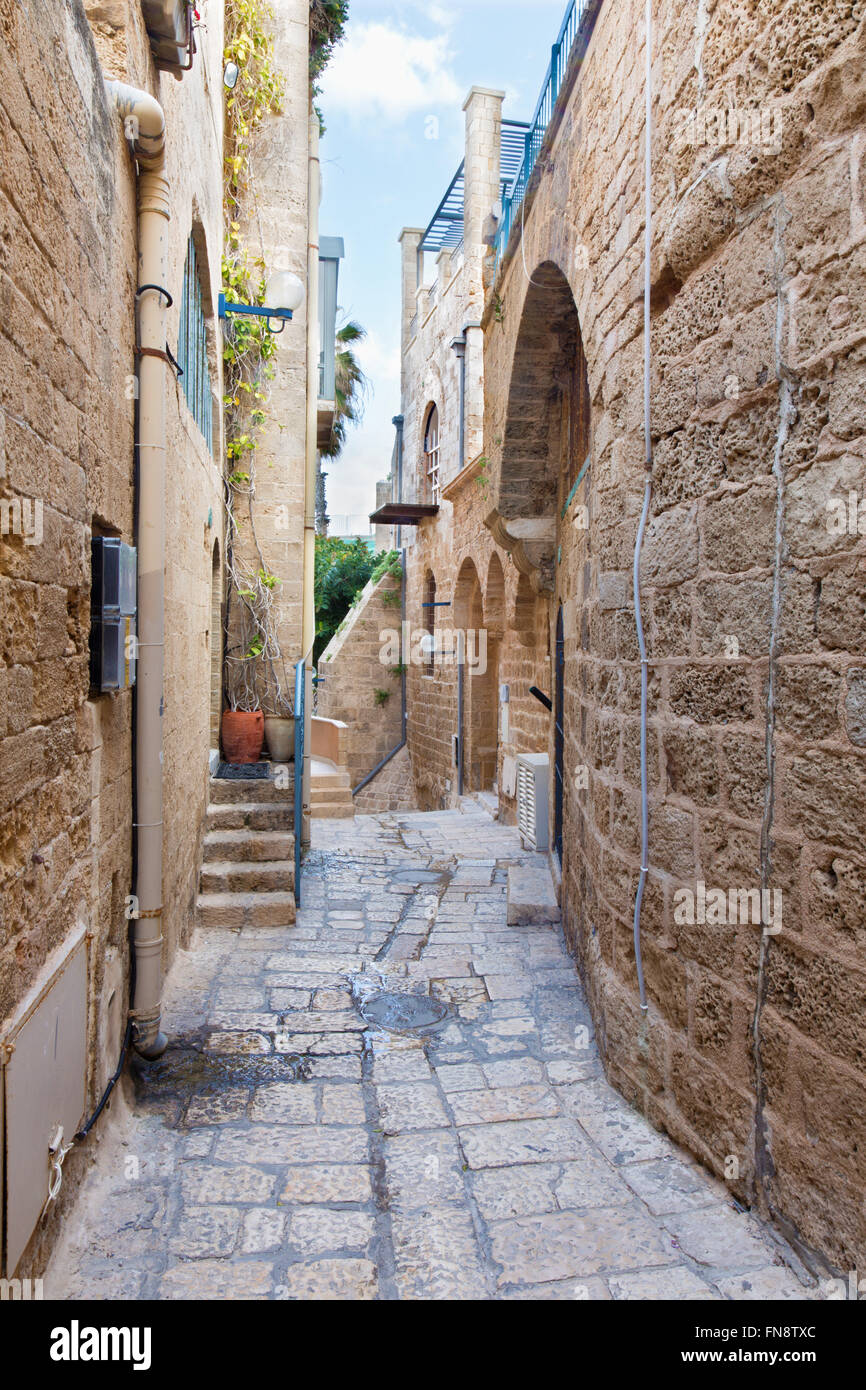 Te Aviv - piccolo corridoio della vecchia Jaffa Foto Stock