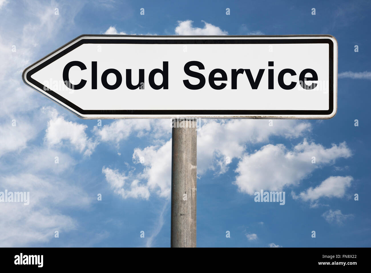 Dettaglio foto di un cartello con il titolo Cloud-Service Foto Stock