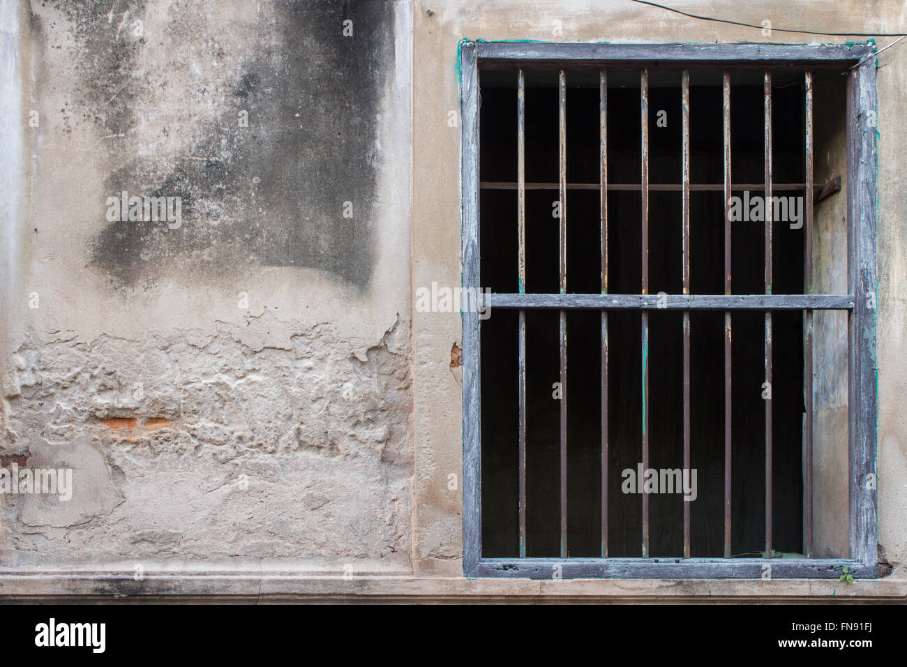 Finestra vecchio muro di mattoni in una immagine di sfondo Foto Stock