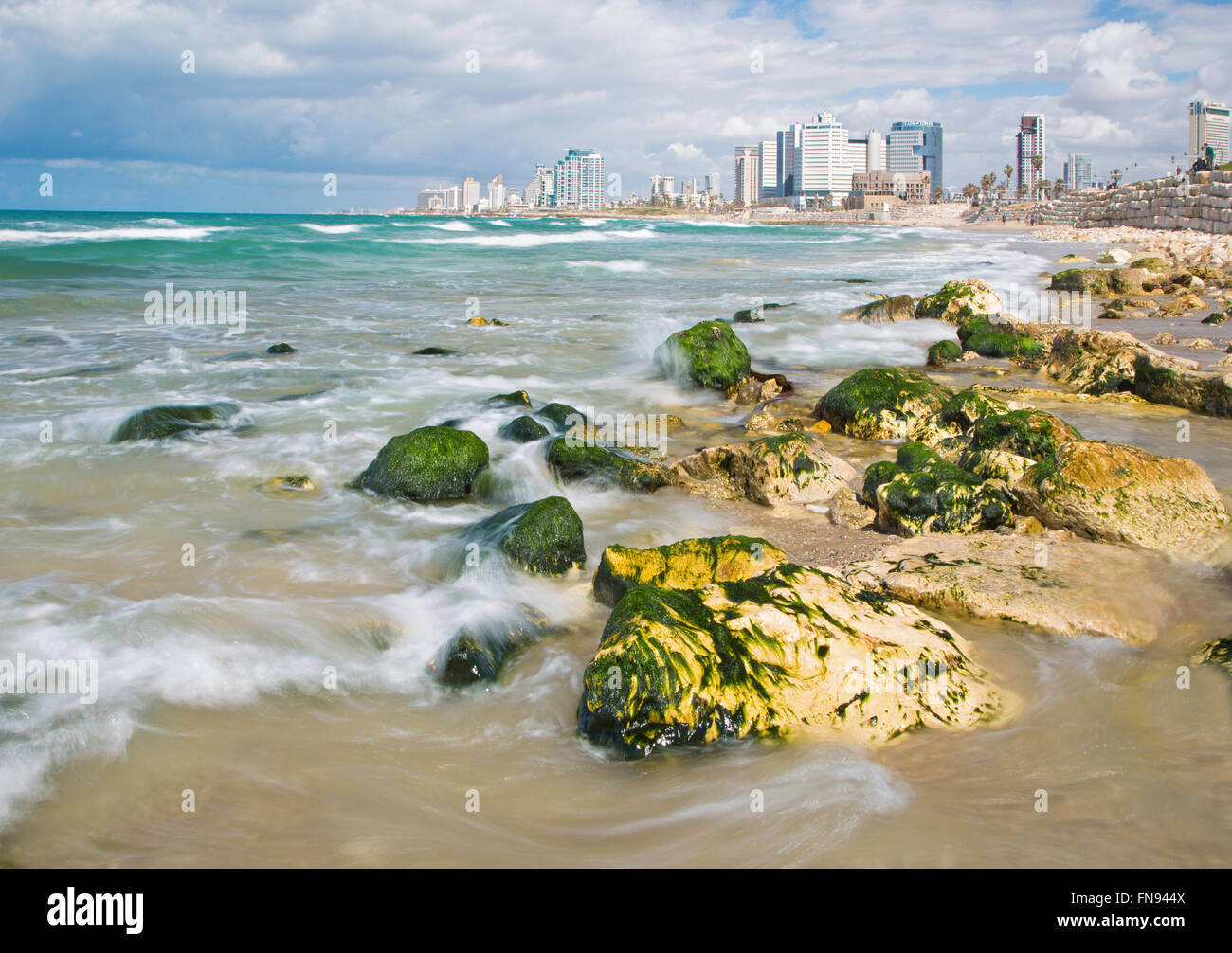 TEL AVIV, Israele - 2 Marzo 2015: La costa di Tel Aviv Foto Stock