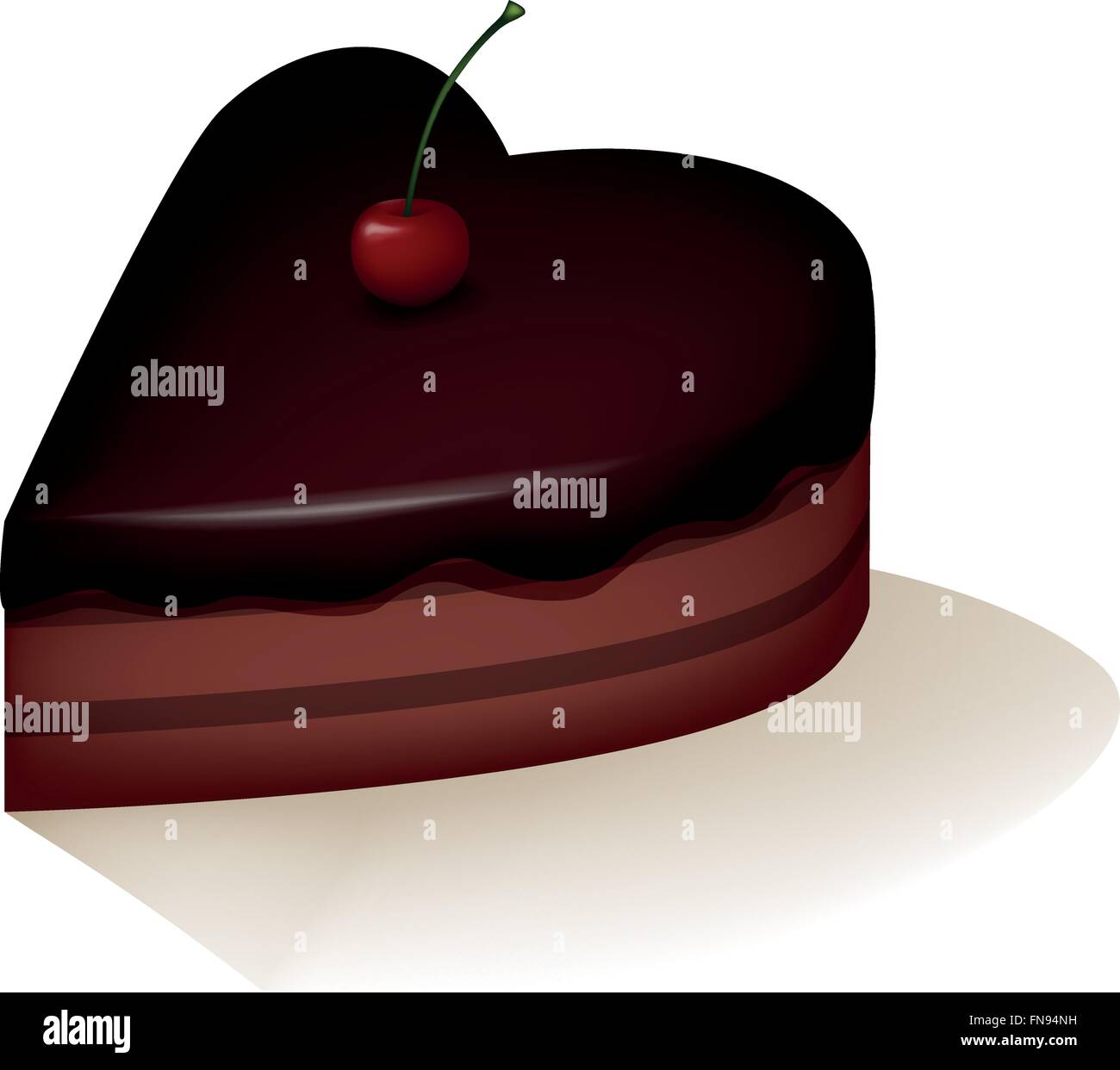 La torta con la ciliegia Illustrazione Vettoriale