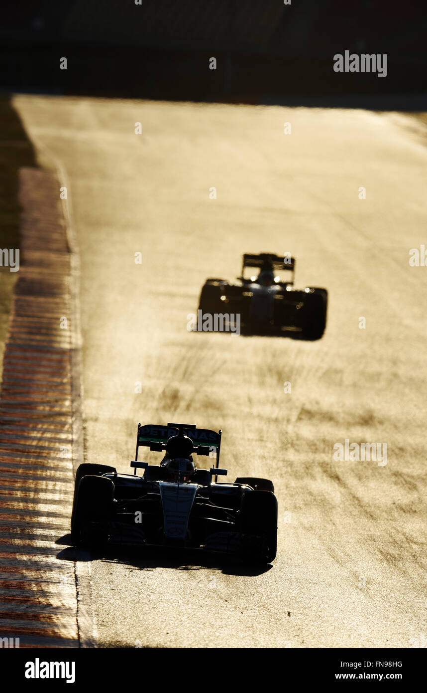 Lewis Hamilton (GBR), Mercedes-Benz durante la Formula uno giorni di test sul Circuito de Barcelona-Catalunya, Spagna dal 22 febbraio al 25 2016 Foto Stock