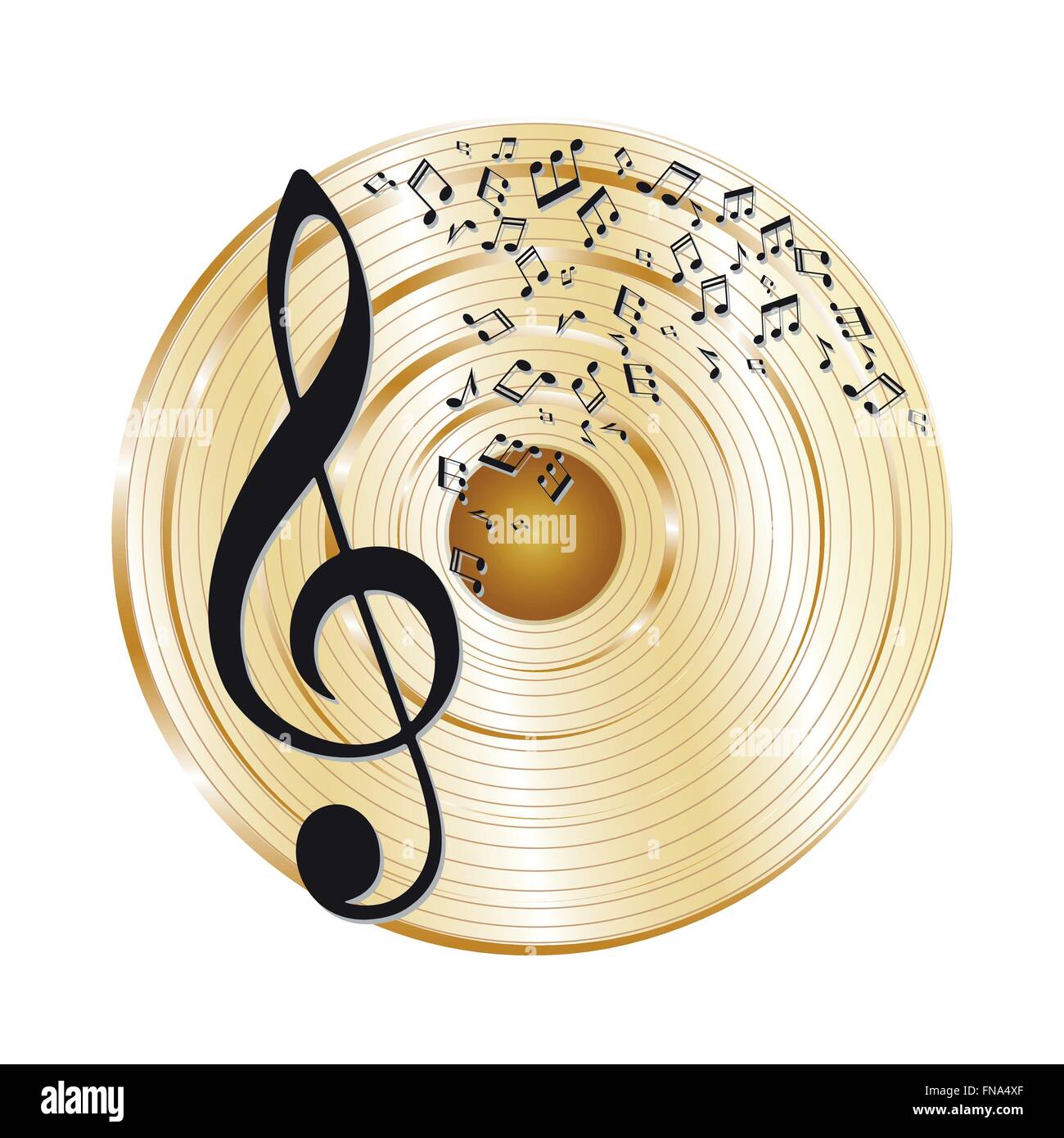 Musica record di oro. Illustrazione Vettoriale