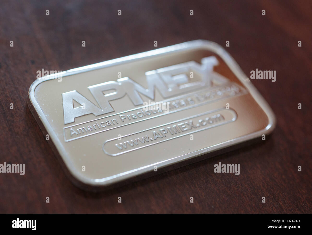 APMEX Silver Bar Foto Stock