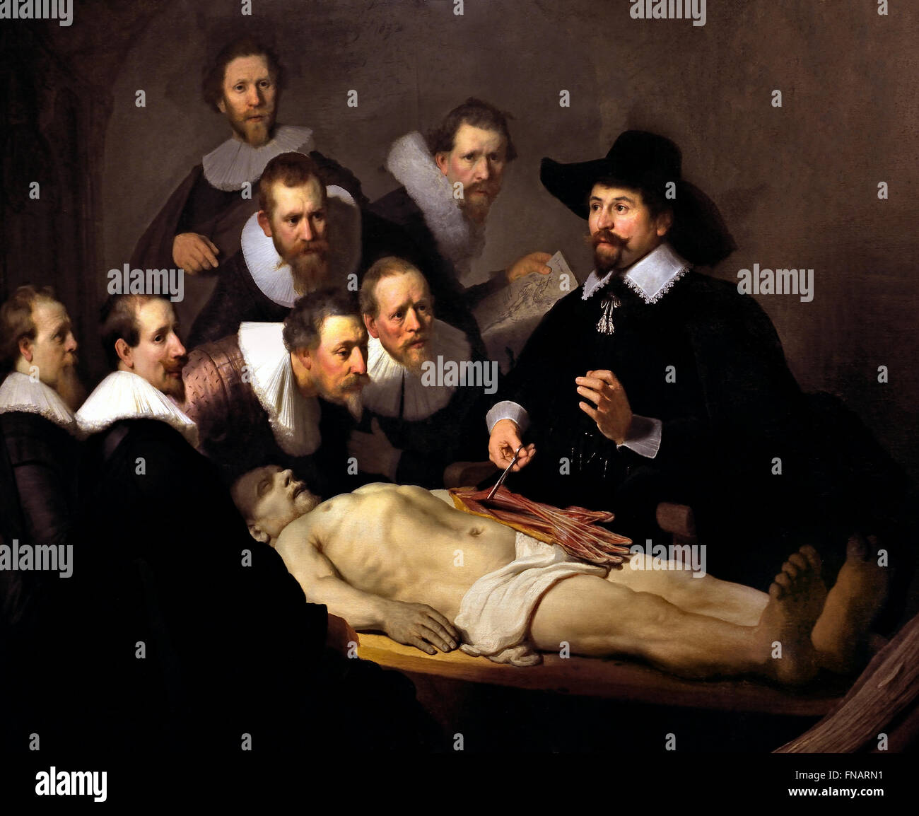 La Lezione di anatomia ( de anatomische les ) del dottor Nicolaes Tulp 1632 Harmenszoon Rembrandt van Rijn1606-1669 Paesi Bassi Paesi Bassi Foto Stock