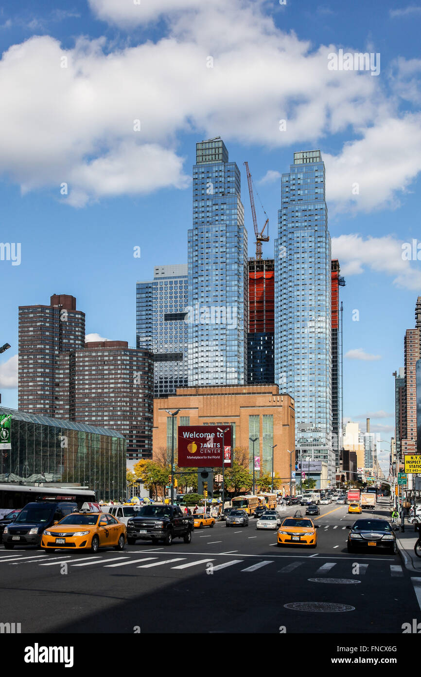 New York città architettura vicino al Javits centr in New York, Stati Uniti d'America. Foto Stock