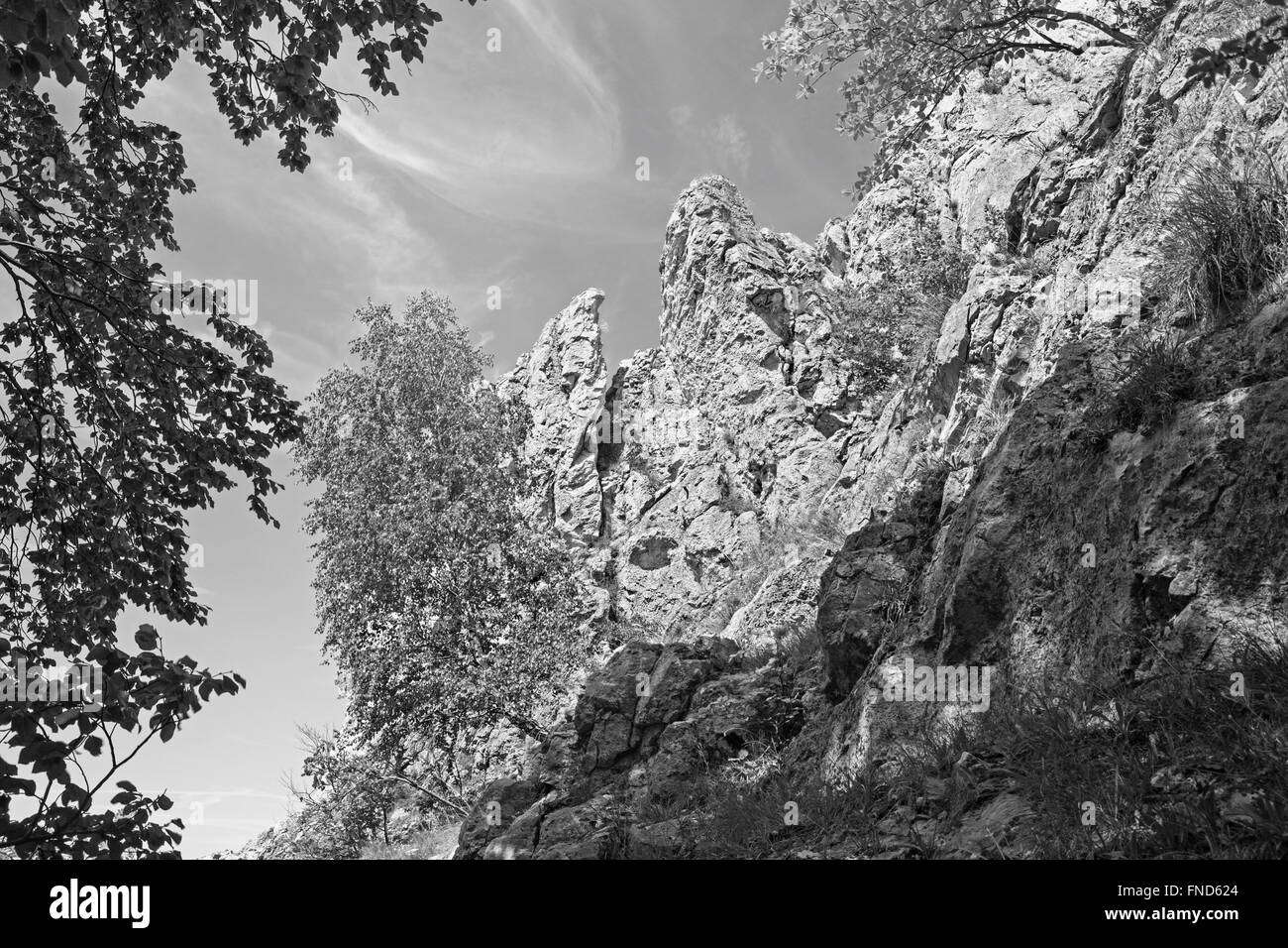 Slovacchia - Krslenica rocce poco sulle colline dei Carpazi Foto Stock