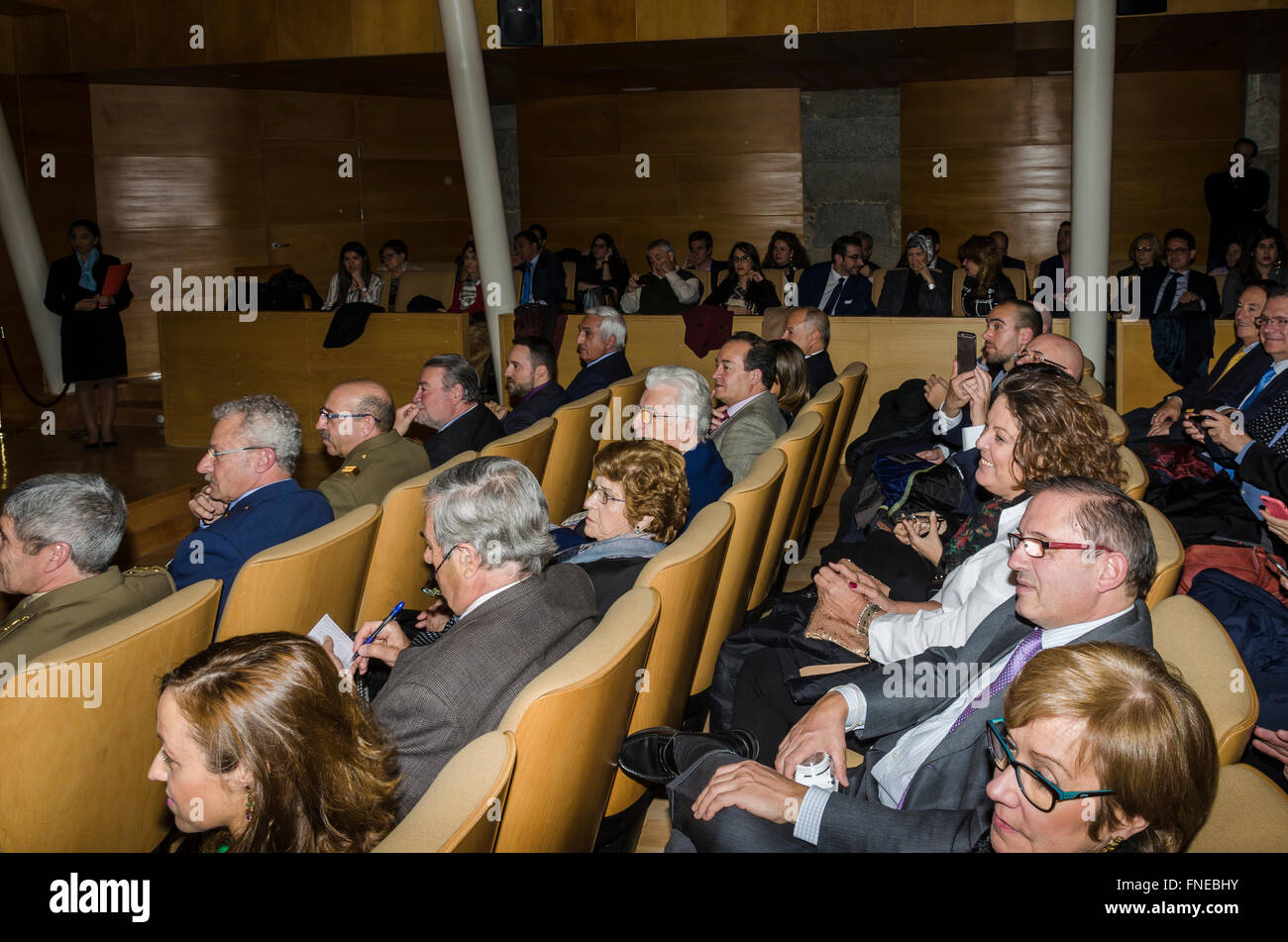 Un editore pubblica nella pubblicazione giornalista Premiazione AEEPP in Casa Real de Correos, Madrid, Spagna, 14 marzo 2016 Foto Stock