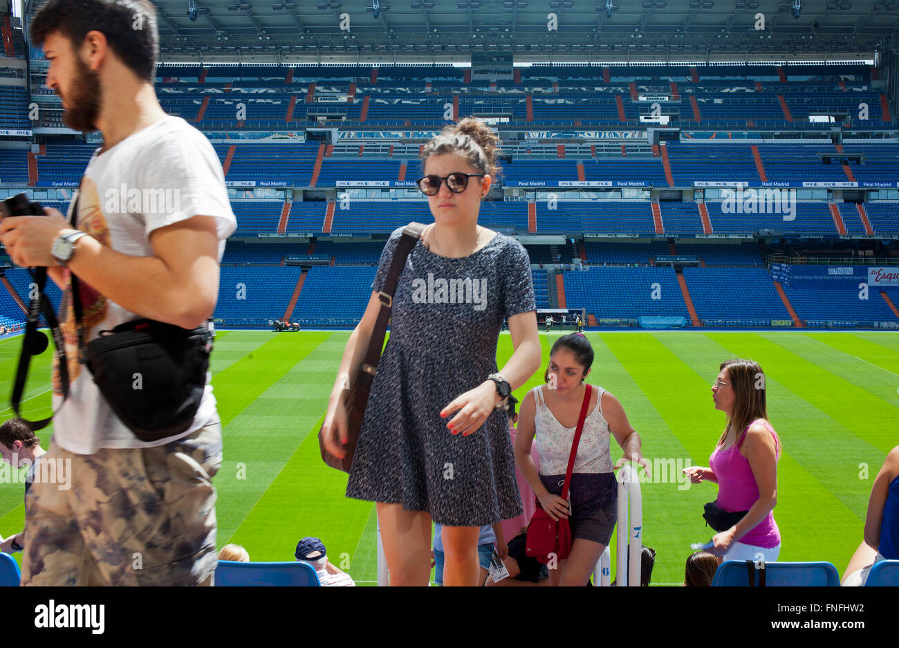 I turisti a Santiago Bernabeu Stadium. Madrid. Spagna. Foto Stock