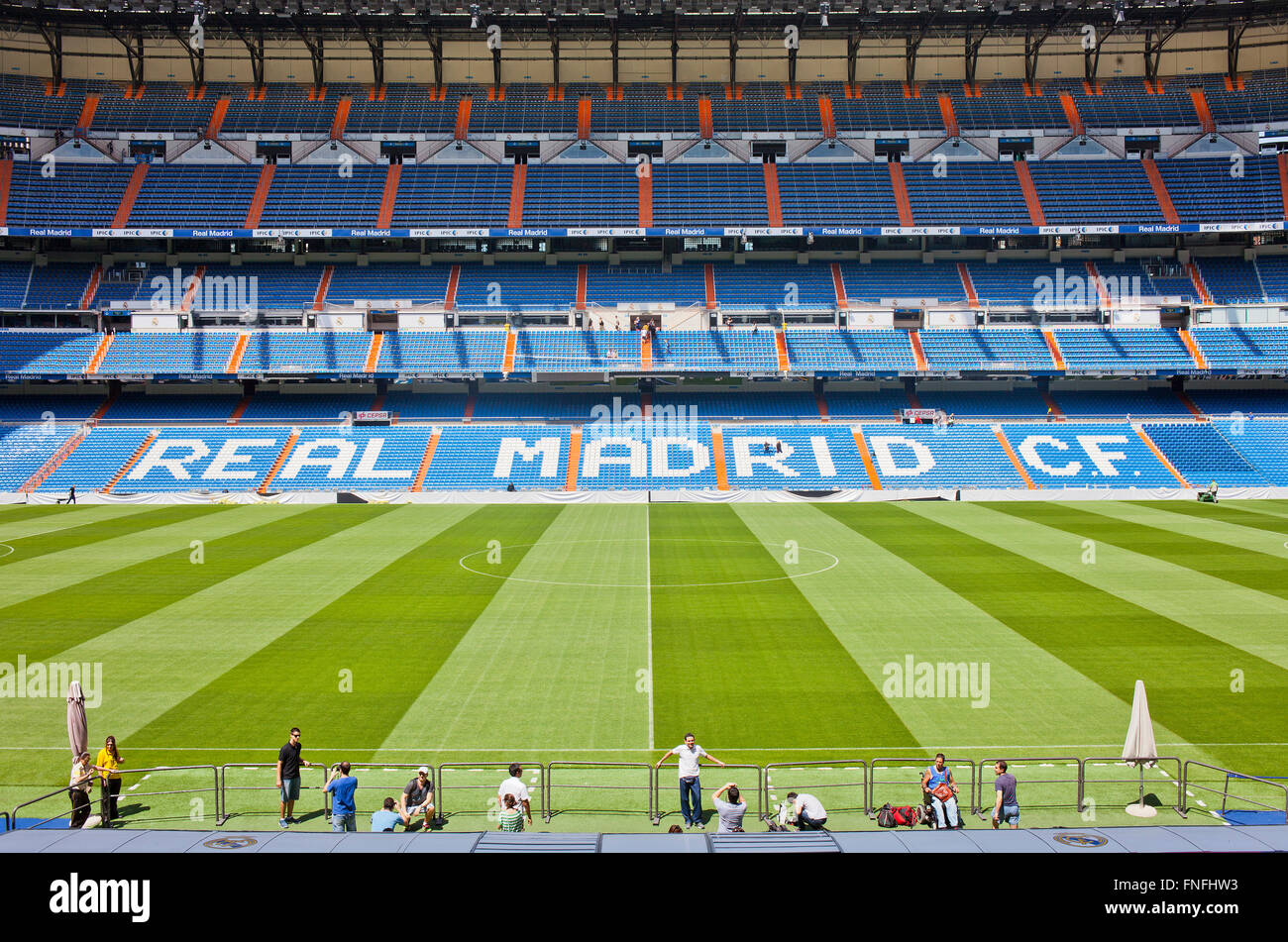 I turisti a Santiago Bernabeu Stadium. Madrid. Spagna. Foto Stock