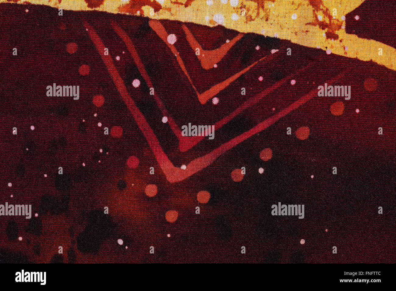 Ornamento, hot batik, sfondo marrone, tessitura a mano su seta, astratta e surrealismo arte Foto Stock