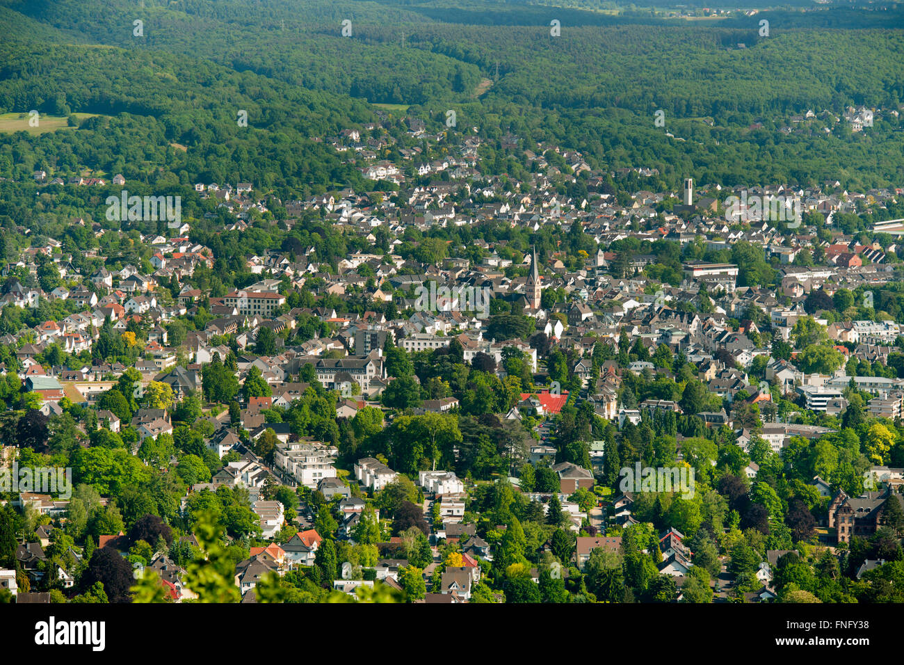 Deutschland, Königswinter, Blick vom Drachenfels auf Bad Honnef Foto Stock