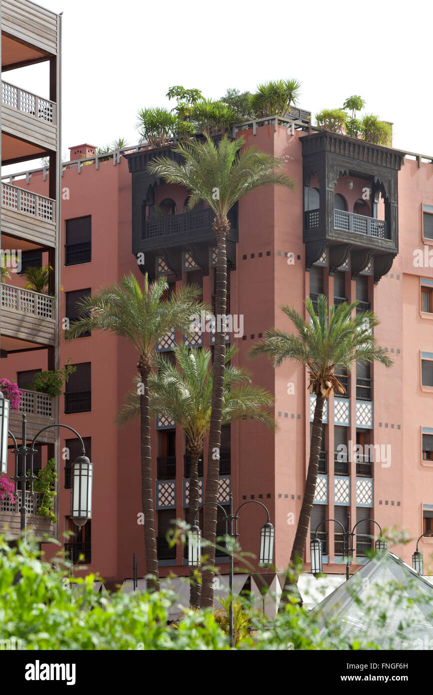 Moderni appartamenti presso la Avenue Mohamed V,Marrakesh, Marocco Foto Stock