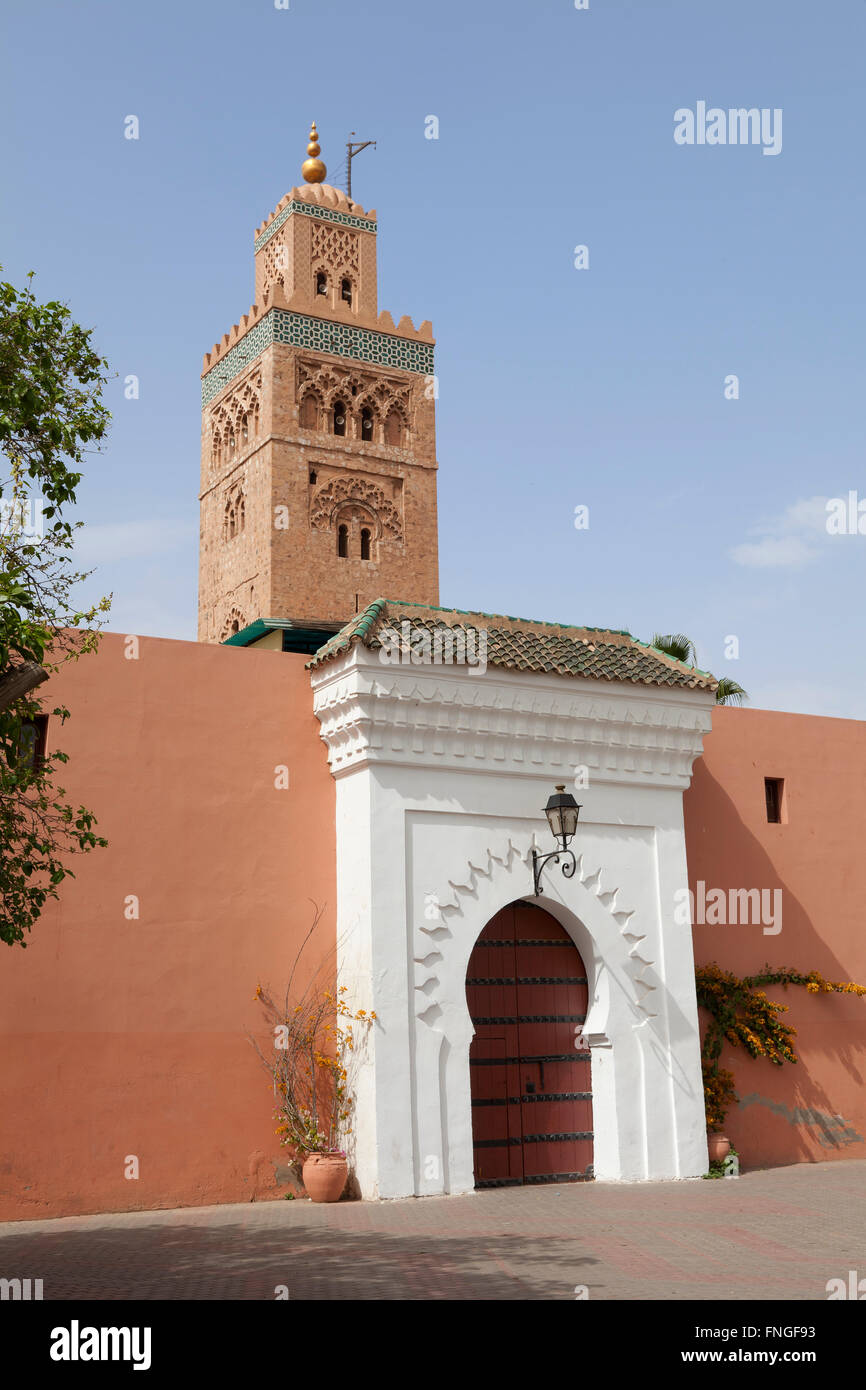 La moschea di Koutoubia di Marrakech, Marocco Foto Stock