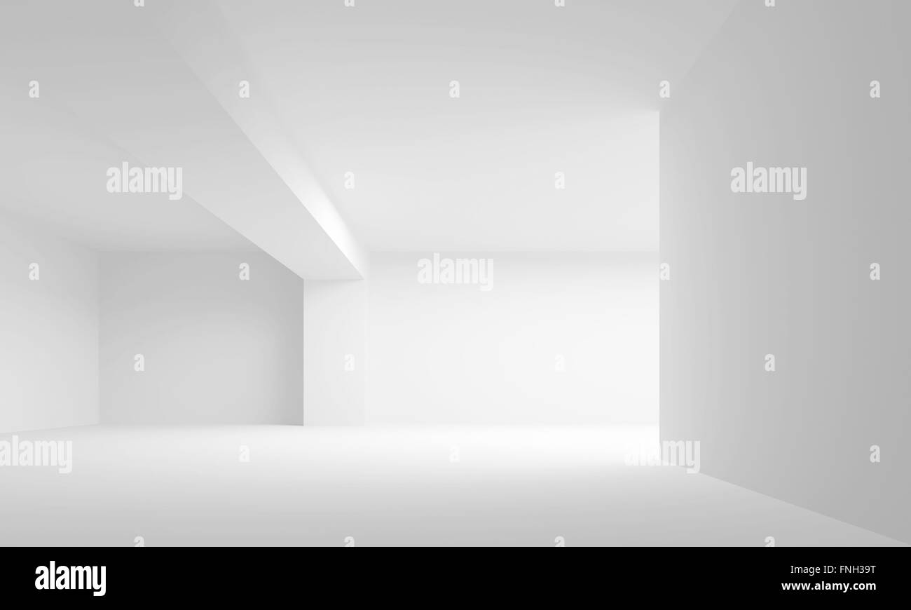 Abstract architettura bianco sullo sfondo. Interno vuoto. 3d illustrazione Foto Stock