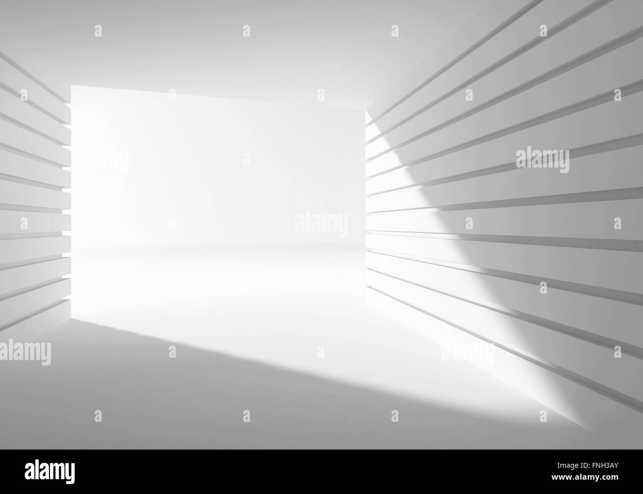 Abstract interni bianchi con angolo di luce nella moderna gate. 3d illustrazione Foto Stock