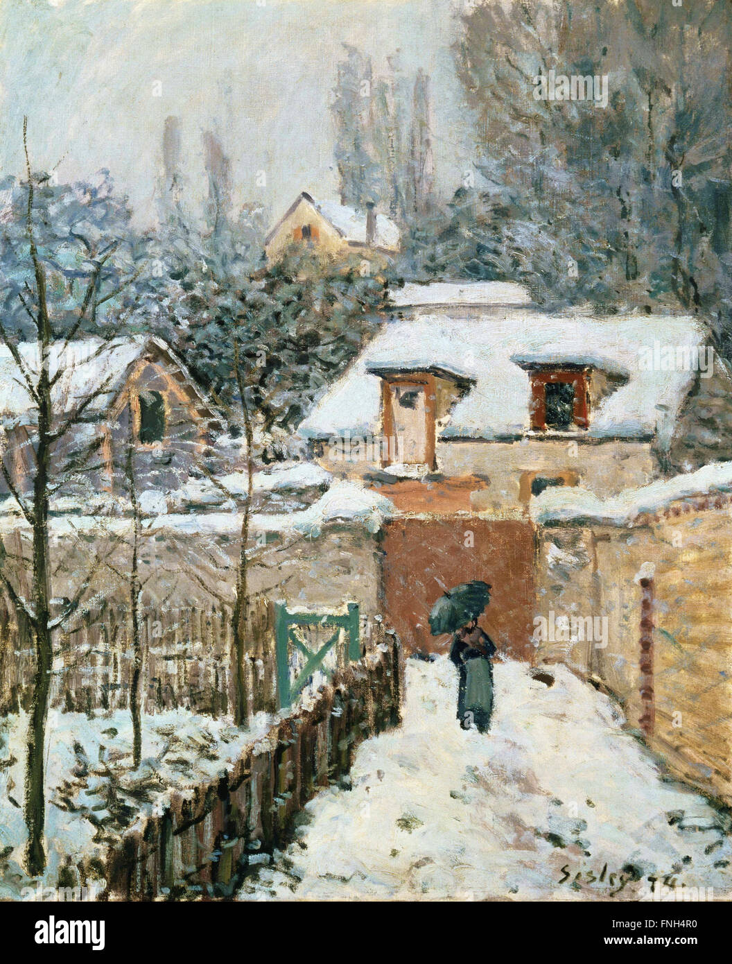 Alfred Sisley - Neve a Louveciennes Foto Stock