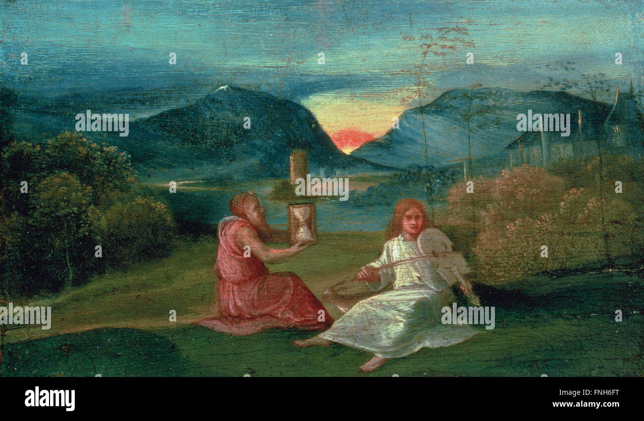 Giorgione (attribuito a) - La clessidra Foto Stock