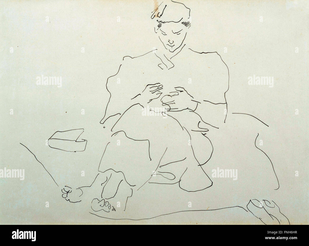 Henri Gaudier-Brzeska - figura seduta la cucitura Foto Stock