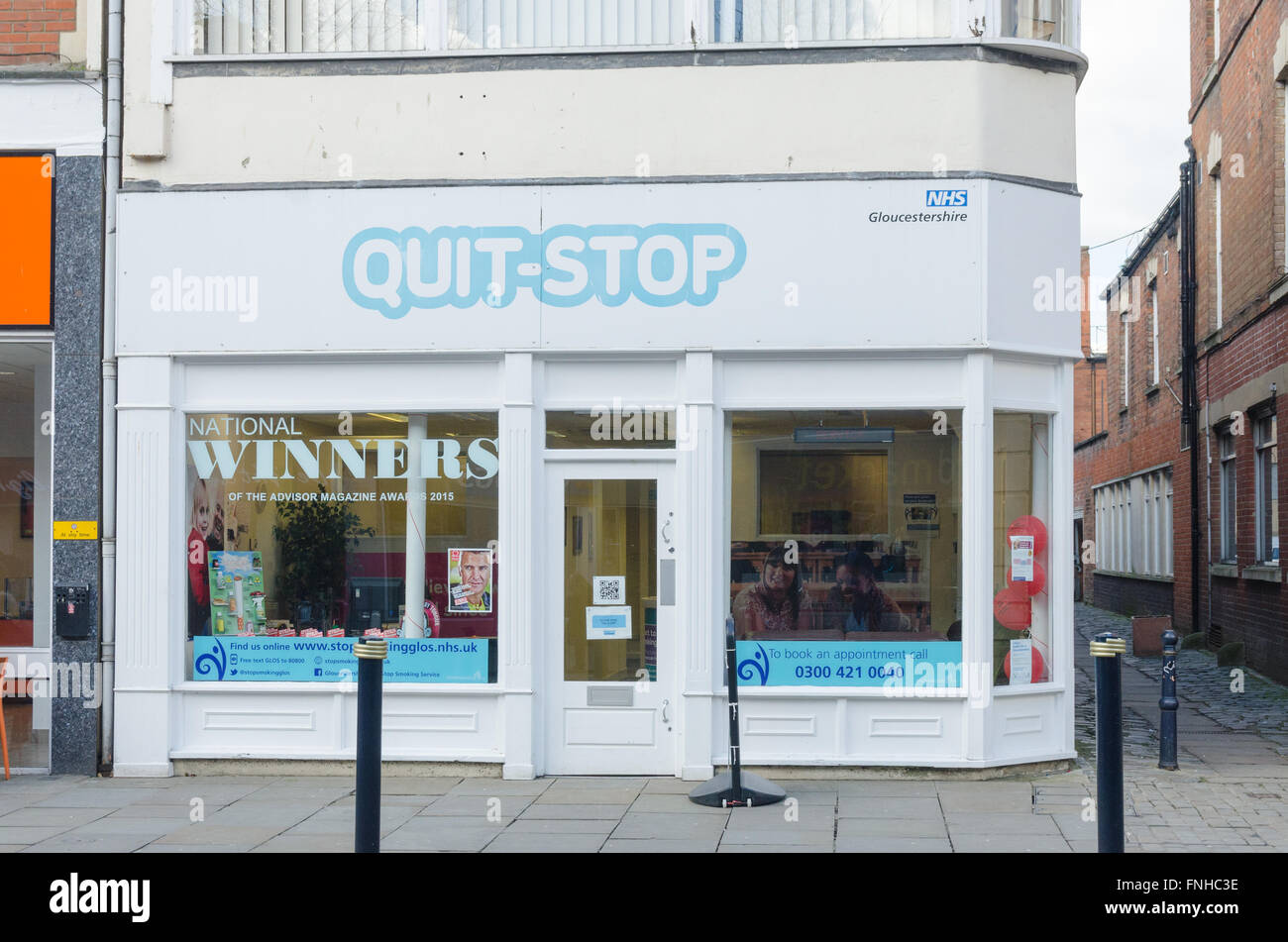 Nhs Quit-Stop drop-in per smettere di fumare centro in Gloucester Foto Stock