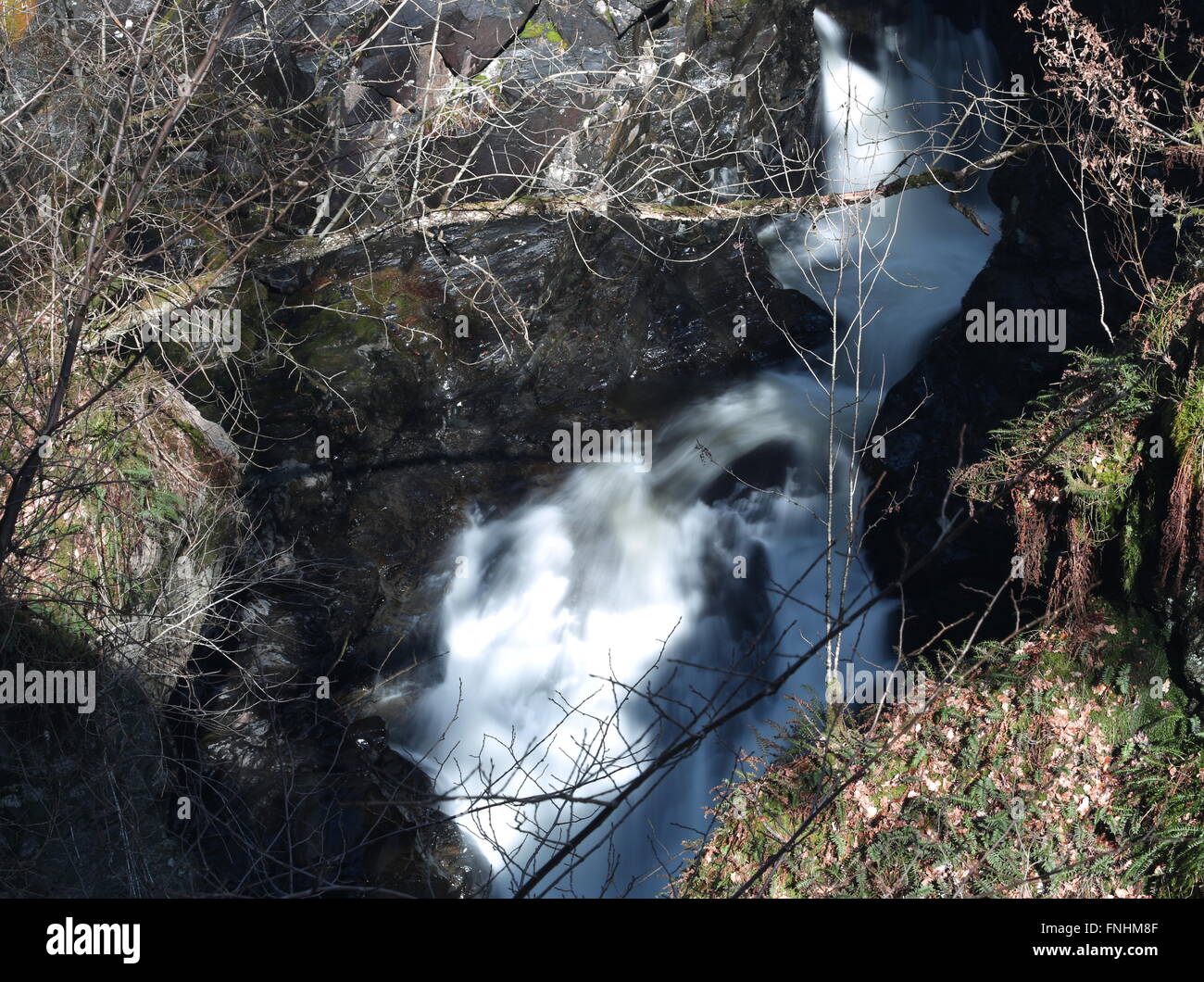 Deil calderone della cascata vicino comrie scozia marzo 2016 Foto Stock