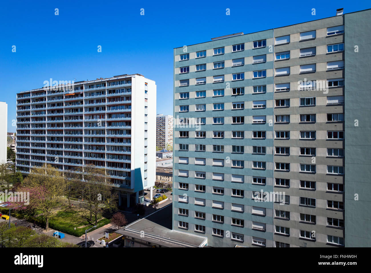 Edifici condominiali in 'Esplanade' distretto, Strasburgo, Alsazia, Francia Foto Stock