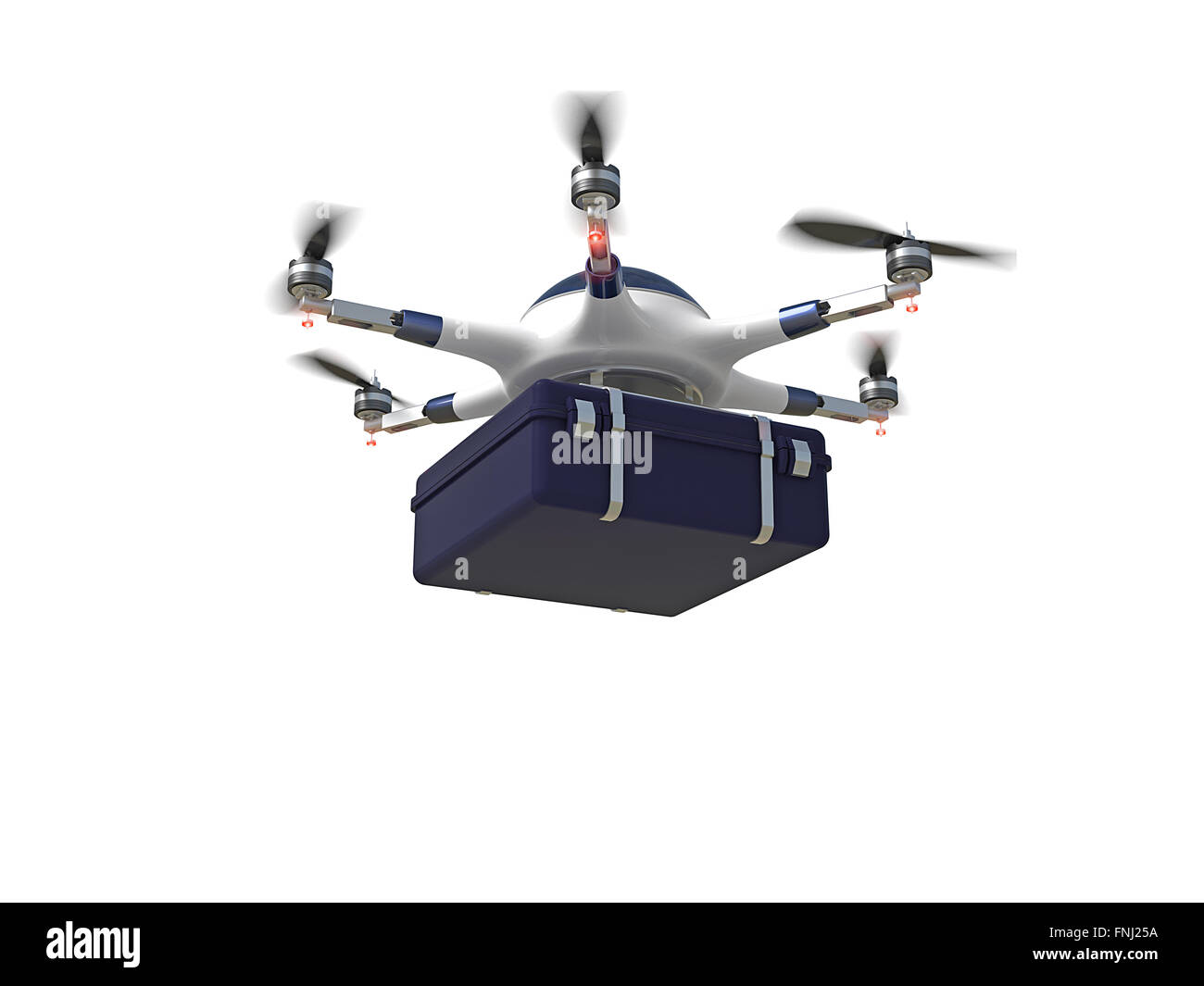 Immagine 3d di futuristico drone di consegna Foto Stock