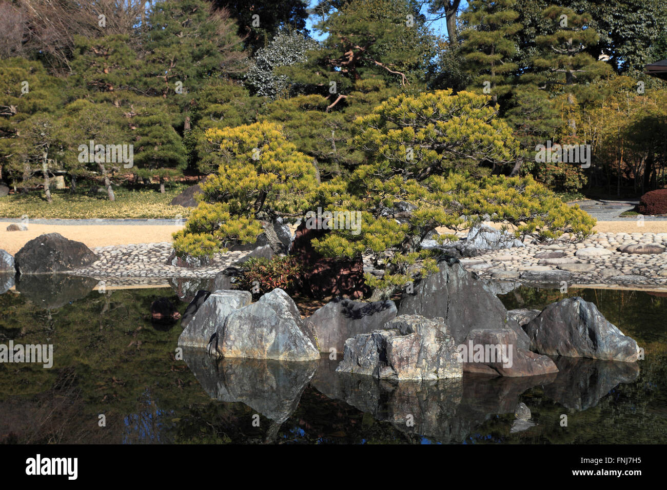 Il Giappone; Kyoto; Il Castello di Nijo, giardino, Foto Stock