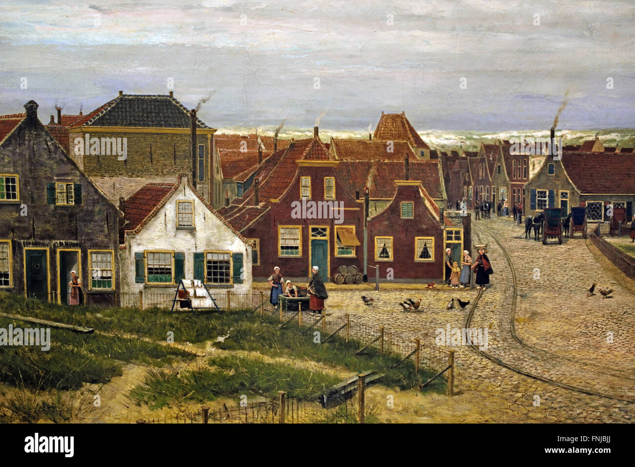 Il villaggio di Scheveningen di Hendrick Willem Mesdag (1831-1915) l'Aia è stato un pittore marino olandese Foto Stock