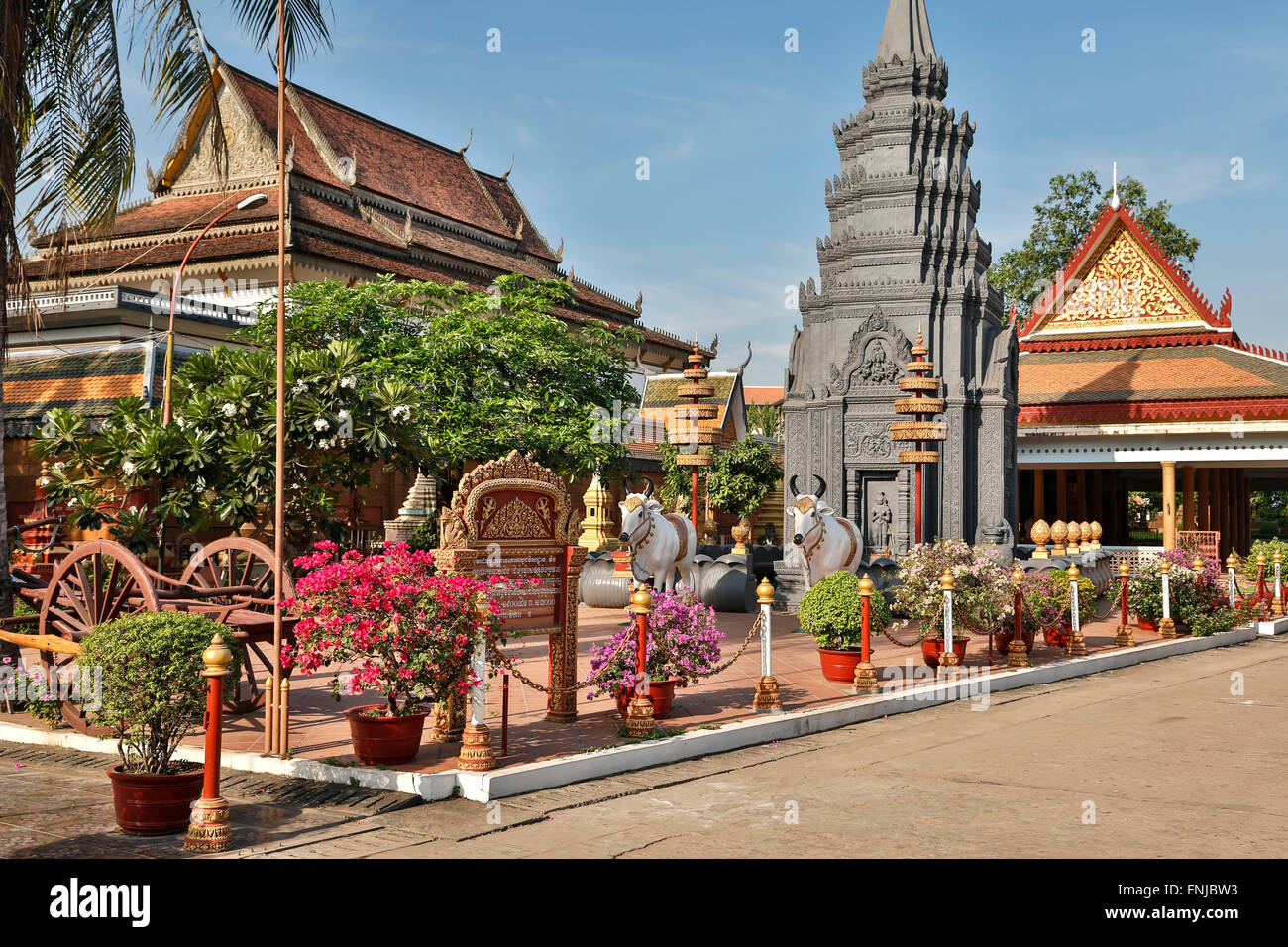 Preah Prohm Rath Monastero e centro buddista, Siem Reap, Cambogia Foto Stock