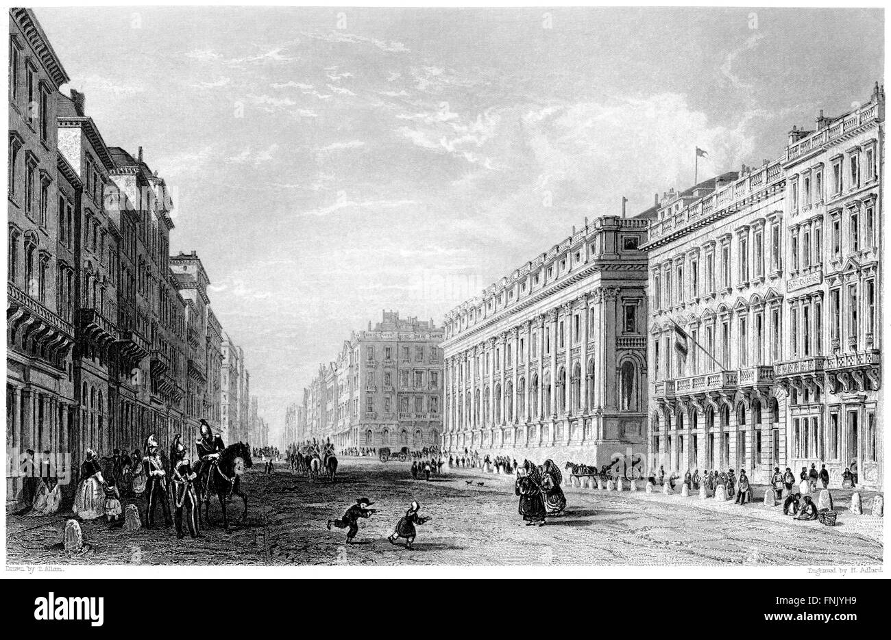 Una incisione di Rue de Chapeau Rouge, Bordeaux scansionati ad alta risoluzione da un libro stampato in 1876. Ritiene copyright free. Foto Stock