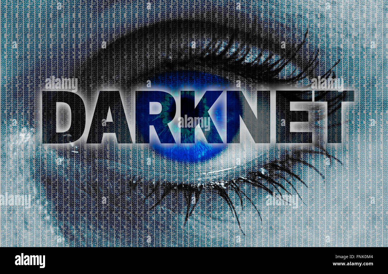 Darknet occhio guarda al concetto del visualizzatore dello sfondo. Foto Stock