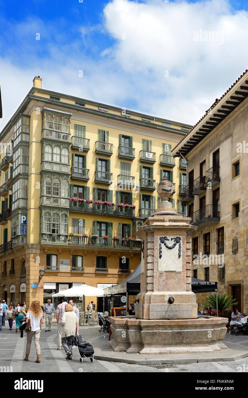 Il quartiere vecchio, Casco Viejo, Bilbao, Biscaglia, Paese Basco, Euskadi, Spagna, Europa Foto Stock