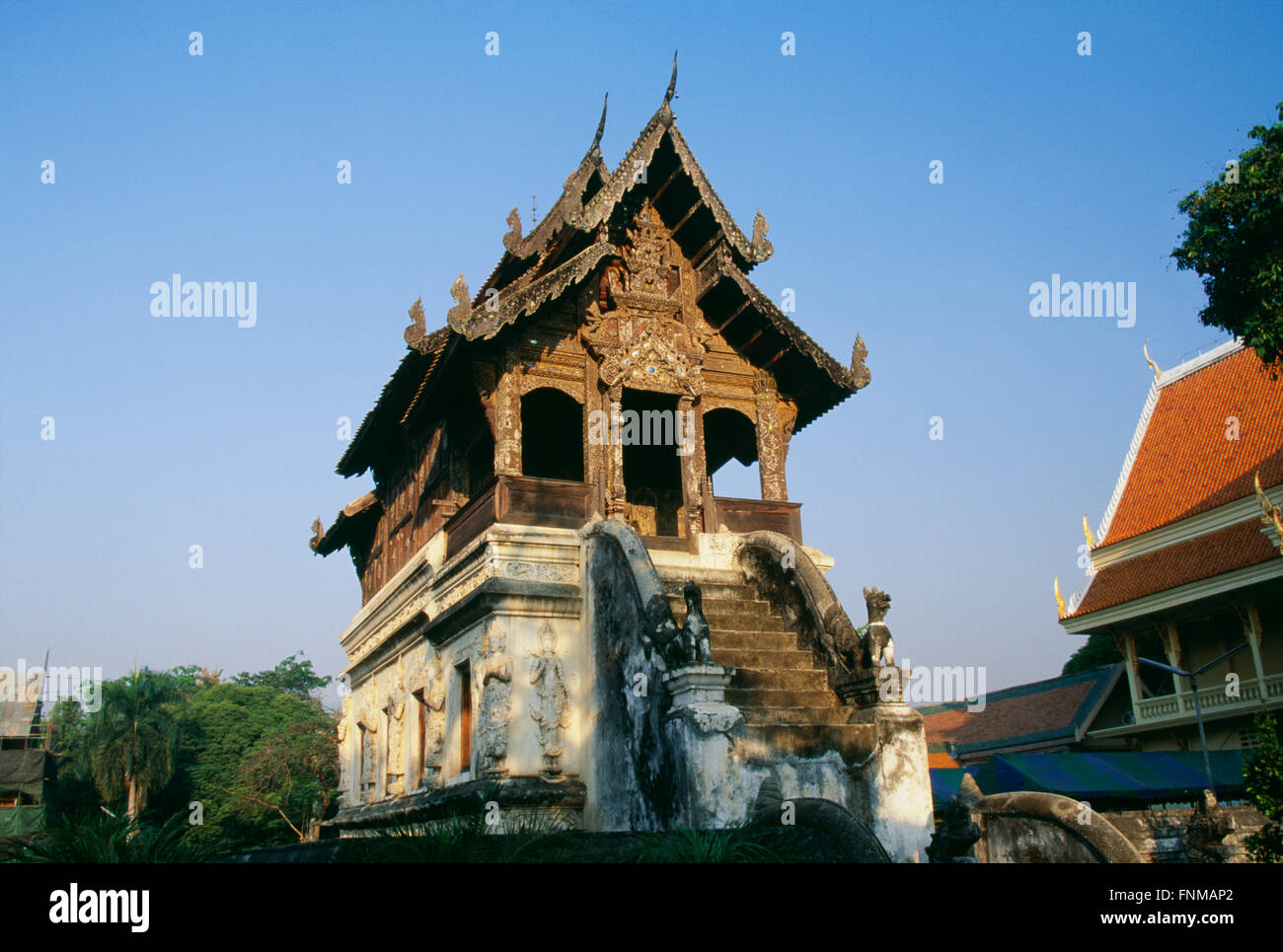 Ho Trai; Wat Phra Sing Luang tempio, Chiang Mai, Thailandia Foto Stock