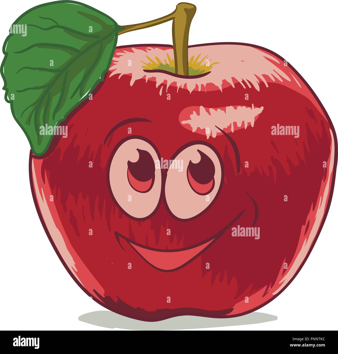Cartoon red apple Illustrazione Vettoriale