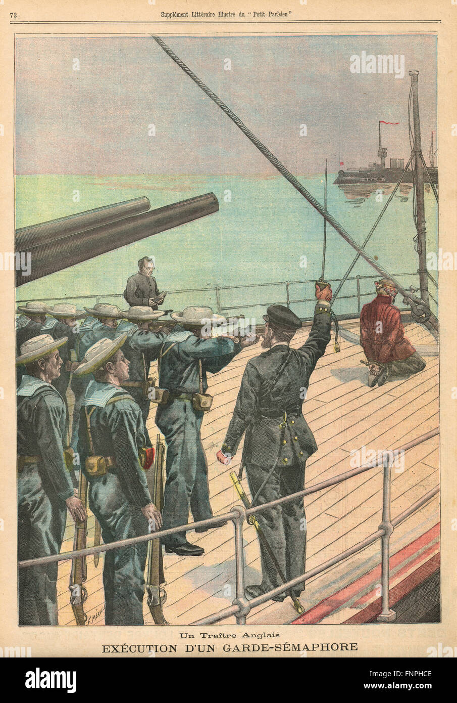Morte per sparare squadra Boer Guerra 1900. Quotidiano francese illustrato le Petit Parisien illustrazione Foto Stock