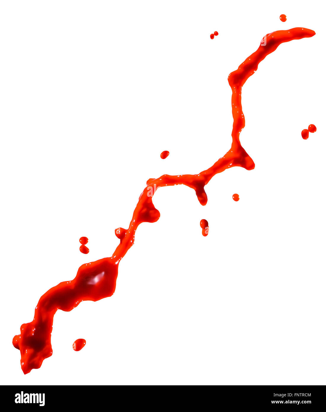 Tocco di vernice rosso isolato su sfondo bianco Foto Stock