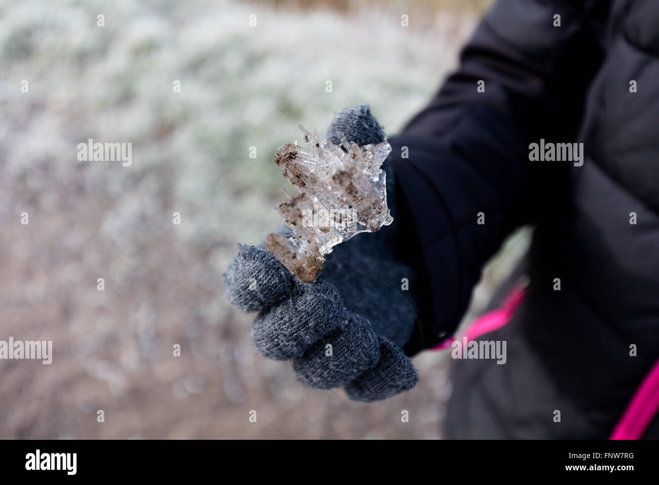 Ragazza con punte di ghiaccio Foto Stock