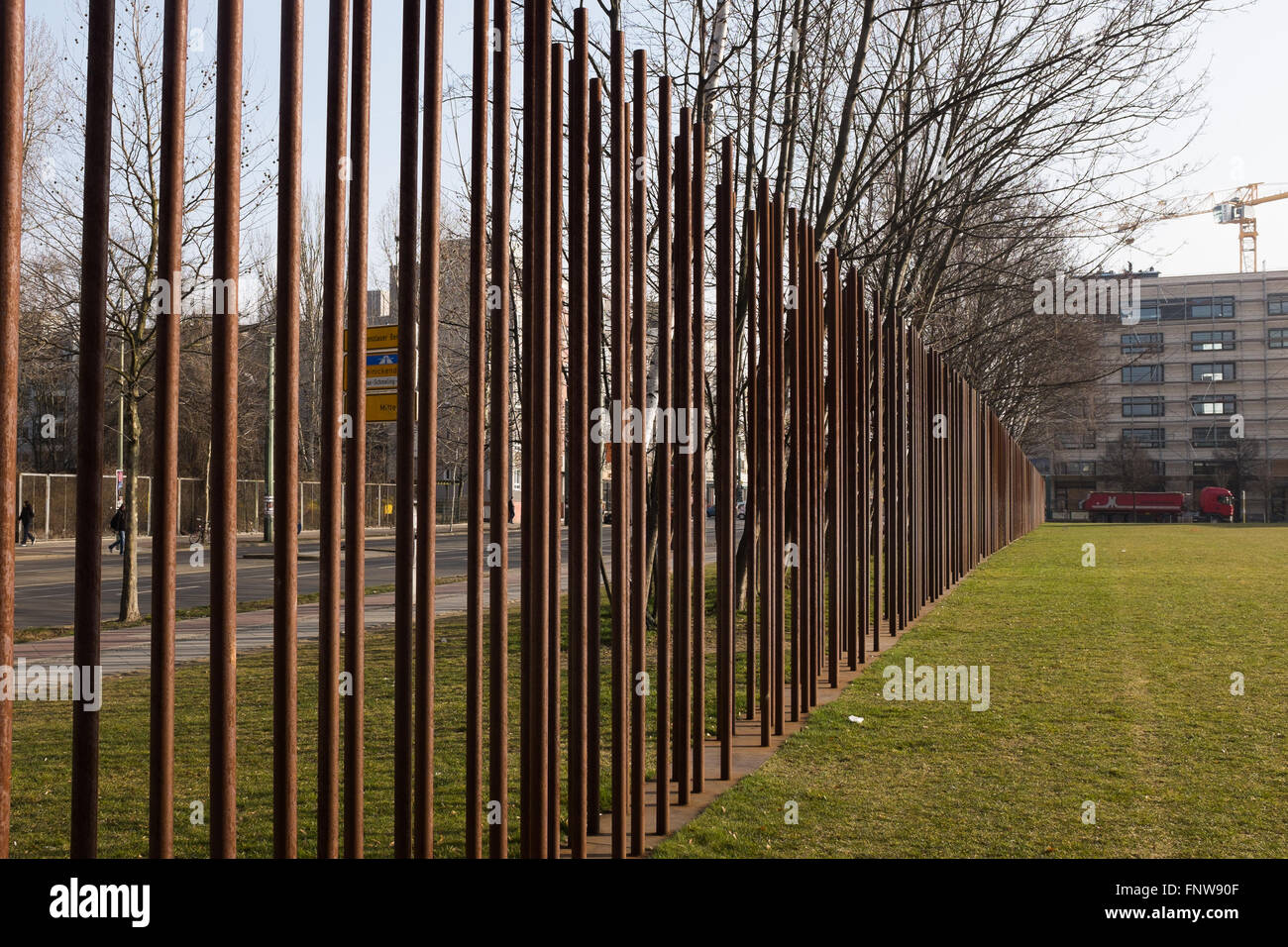 Berlino, 15 marzo: Il 'Gedenkstatte Berliner Mauer" (tedesco per il Memoriale del Muro di Berlino) nel distretto Mitte di Berlino il 15 marzo 2016. Foto Stock