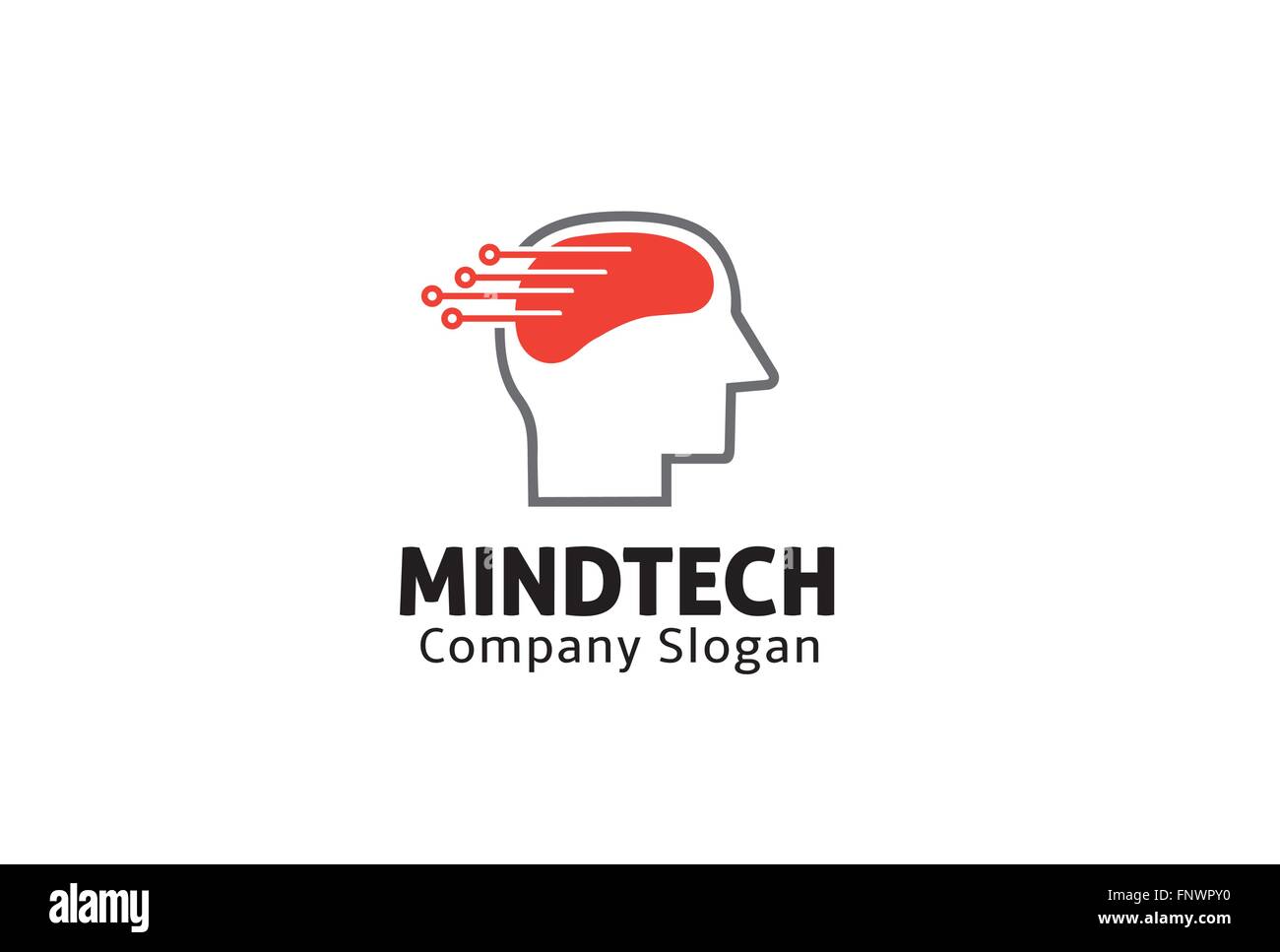 Mente tech Illustrazione del logo Illustrazione Vettoriale
