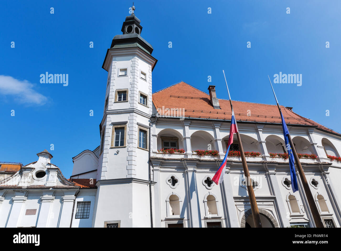 Il castello di Maribor facciata. Maribor è la seconda città più grande della Slovenia, l'Europa. Foto Stock